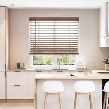 Load image into Gallery viewer, Moisture-Resistant 2" Faux Wood Blinds, 34.5"W x 48"H - Stylish Window Treatment