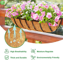 Load image into Gallery viewer, Classic 30” Window Box Deck Railing Planter with Natural Coco Liners - Set of 2