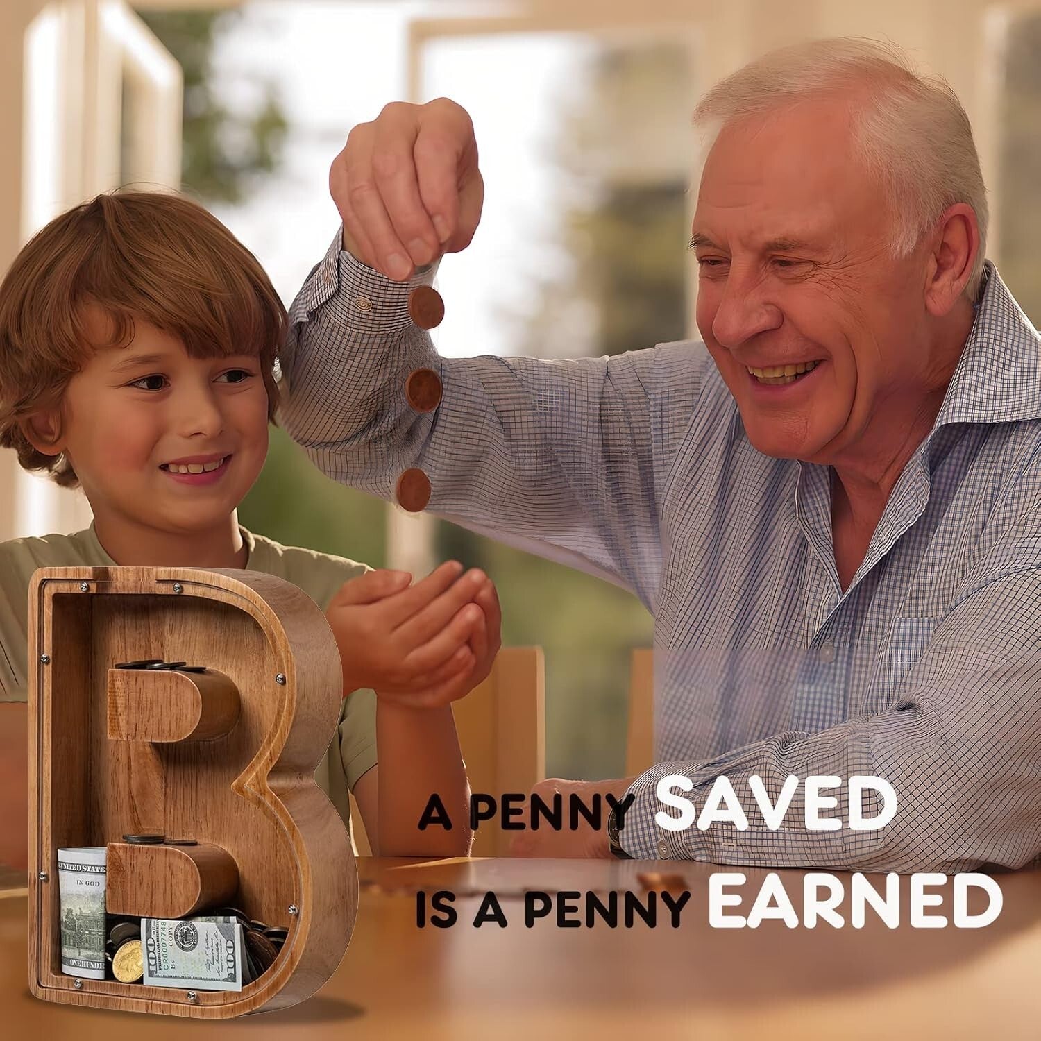 Elegant 12-Inch Kids Savings Bank - Custom Initial B Design for Boys and Girls