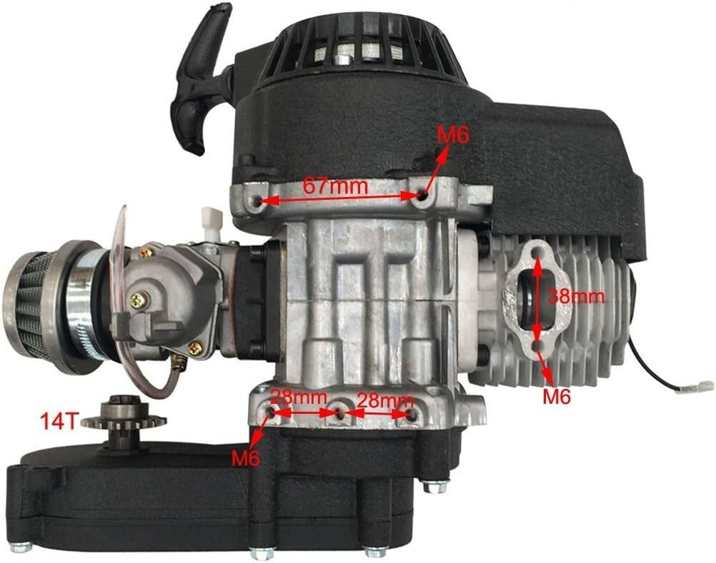 Lightweight 2-Stroke 49cc Engine Gearbox with T8F Sprocket for ATVs & Quads