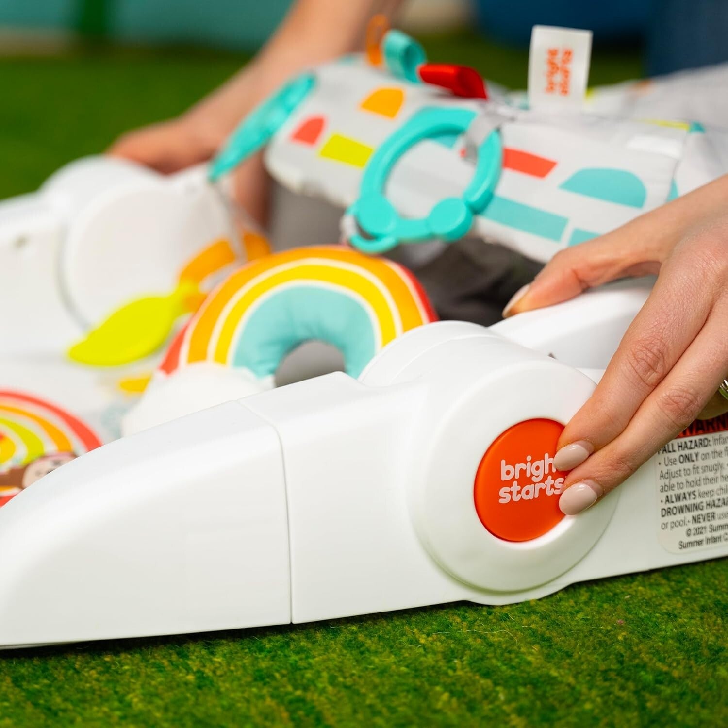 Learn-To-Sit Portable Baby Floor Seat 2 Positions with Sensory Toys, 4-12 Months