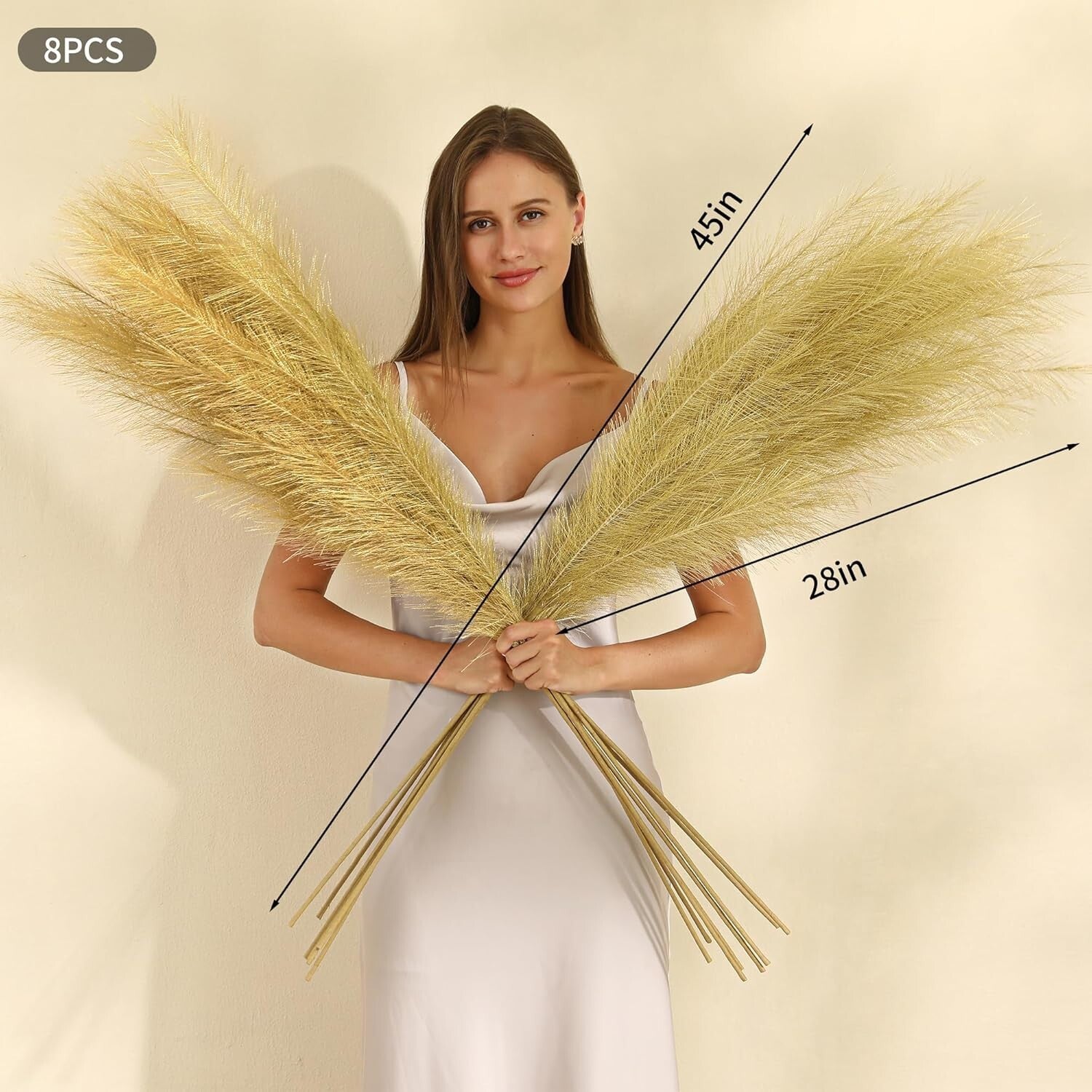 Versatile 45-Inch Gold Faux Pampas Grass - Hassle-Free Home and Event Decor