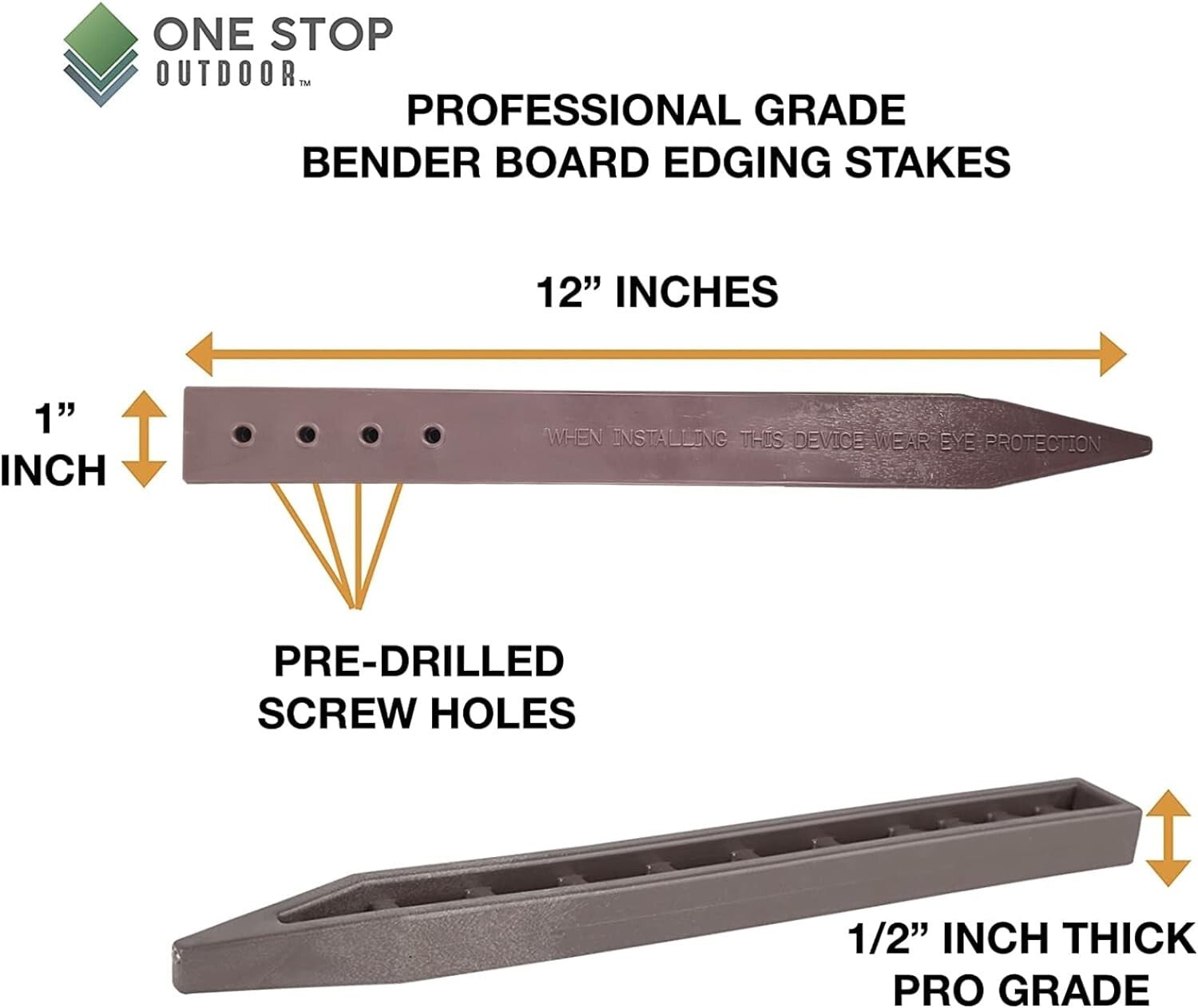 Premium 20-Pack Plastic Landscape Stakes with Pre-Drilled Holes for Stability