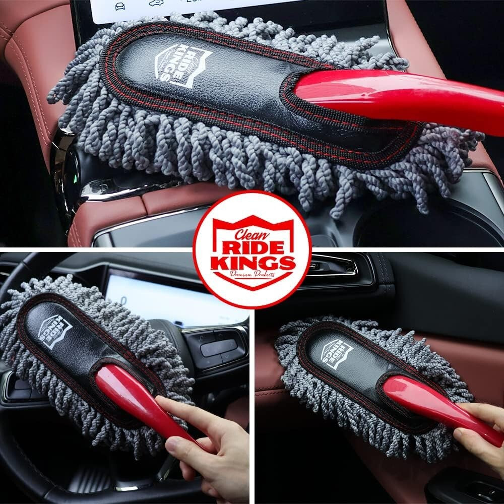 Microfiber Car Duster with Detachable Handle - Scratch-Free Cleaning Solution