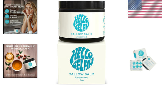 Organic Beef Tallow Balm - Unscented Moisturizer with Jojoba Oil for Vital Skin