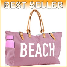 Load image into Gallery viewer, Stylish Waterproof Beach Bag with Pockets - Eco-Friendly Vegan Leather