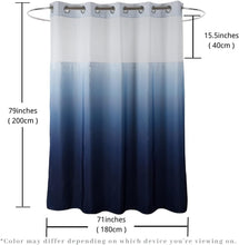 Load image into Gallery viewer, 71" W x 79" L Gradient Blue Shower Curtain - Hotel Quality with Snap-In Liner