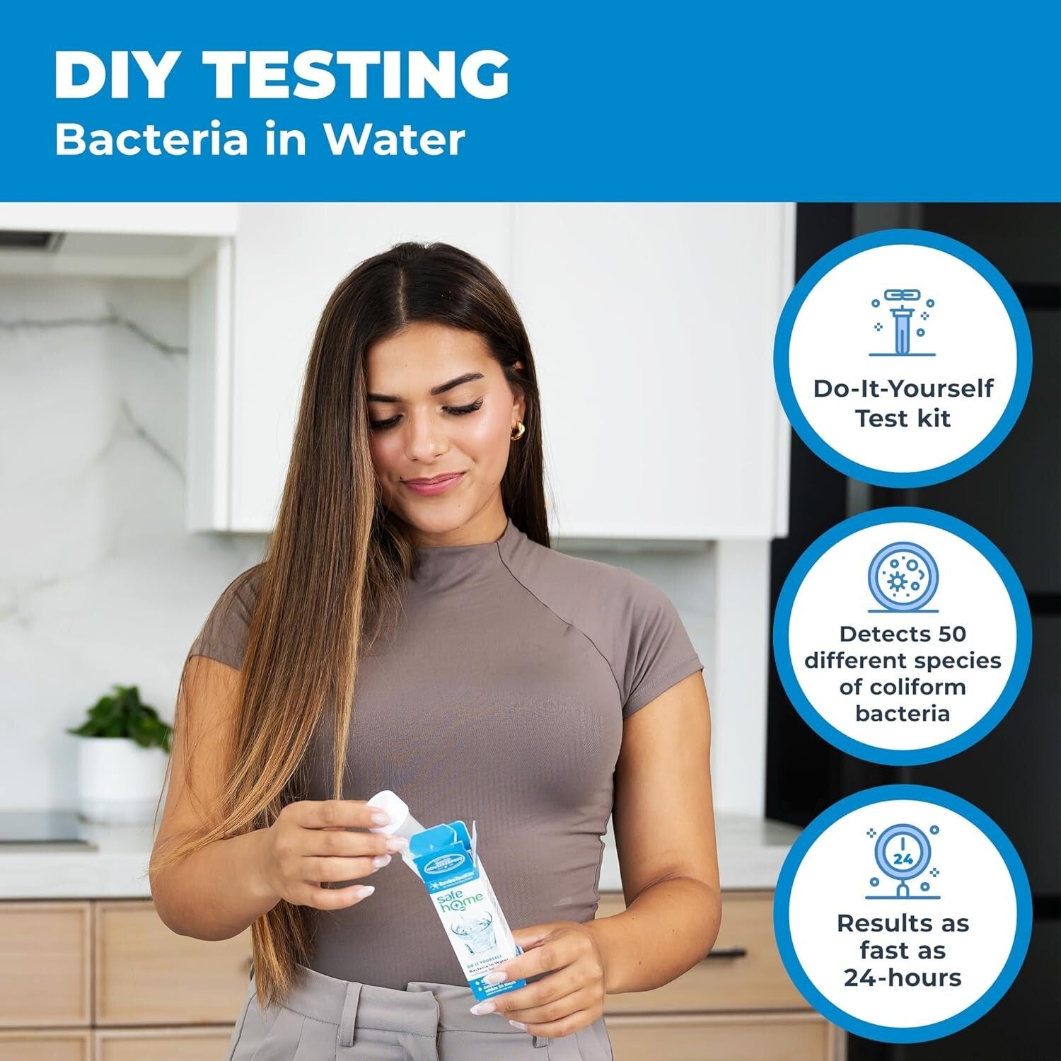 EPA Certified DIY Bacteria Test Kit - Fast Results in 24 Hours, 4 Count