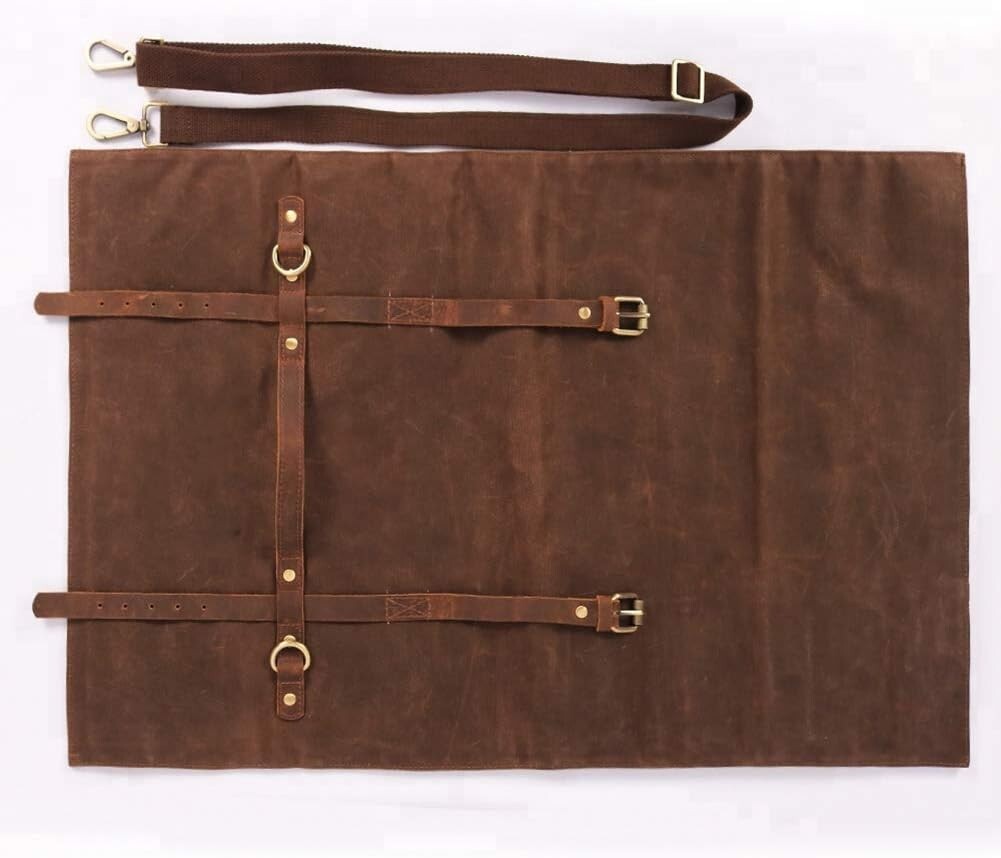 Professional Chef Knife Storage Bag - Waxed Canvas with 11 Pockets for Travel