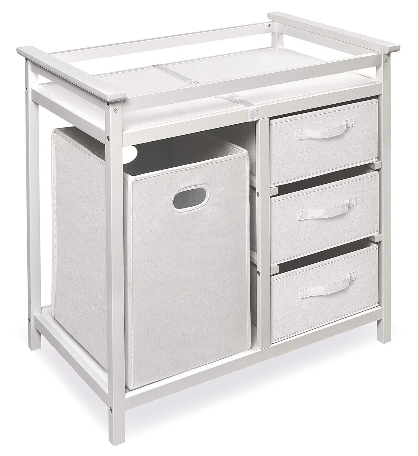 3-Drawer Portable Baby Changing Table with Safety Rails for Modern Nurseries