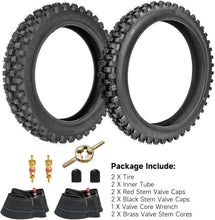 Load image into Gallery viewer, Heavy-Duty 60/100-14 + 80/100-12 Tires &amp; Inner Tubes for Smooth Motocross Rides