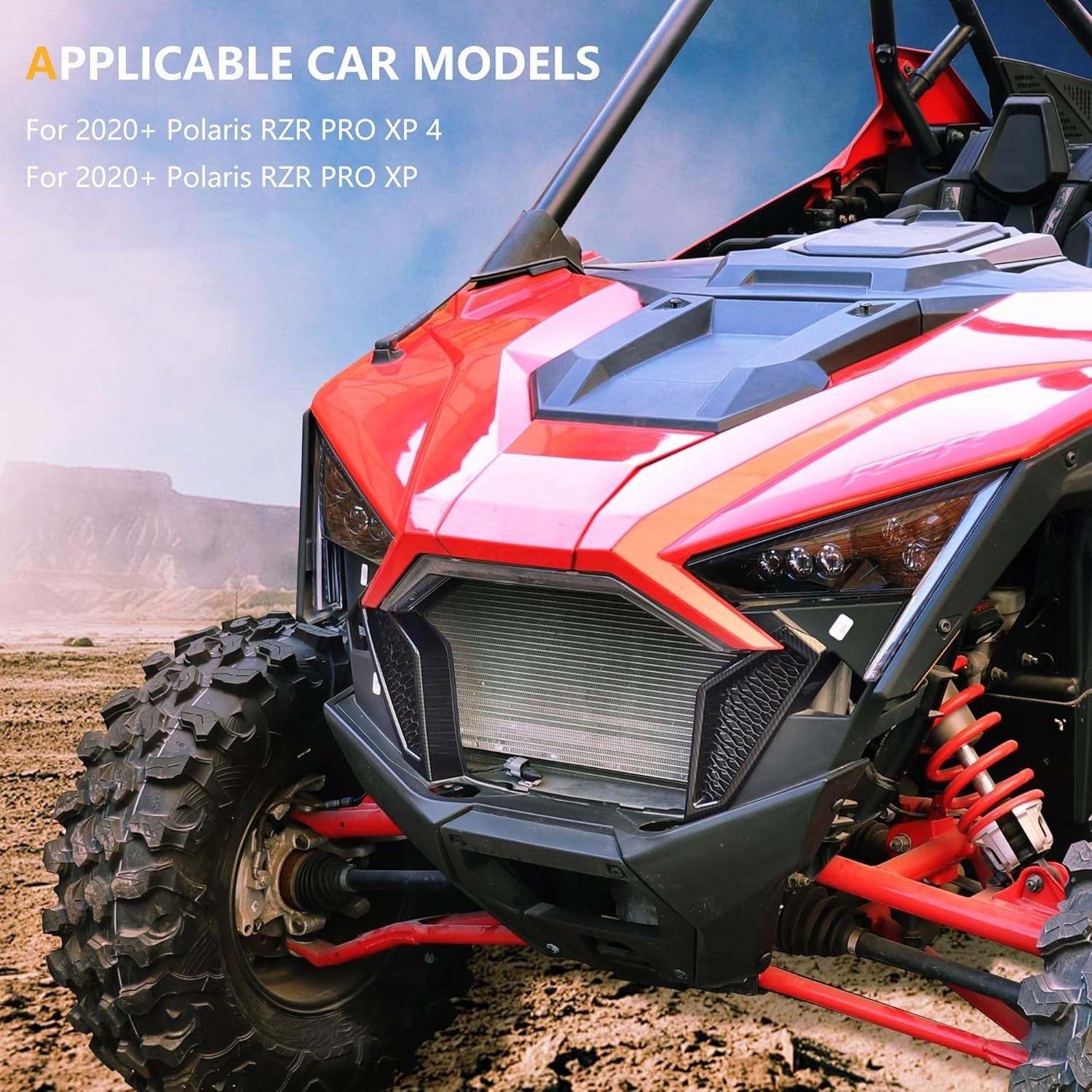 Custom Fit Carbon Black Front Mesh Grill Cover for 2020-2025 Polaris RZR PRO XP