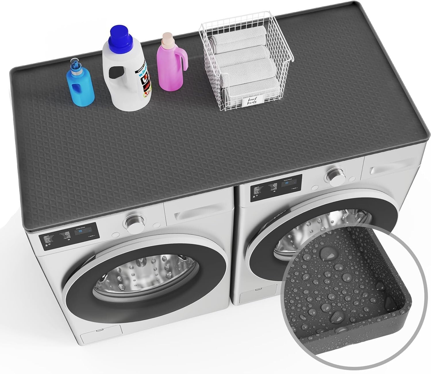 Non-Slip Silicone Washer and Dryer Mat - 51.2” x 25.6”, Dust & Scratch Protector