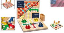Load image into Gallery viewer, Timeless 2-in-1 Reversible Game Board: Snakes &amp; Ladders, Ludo - 11.3 Inches