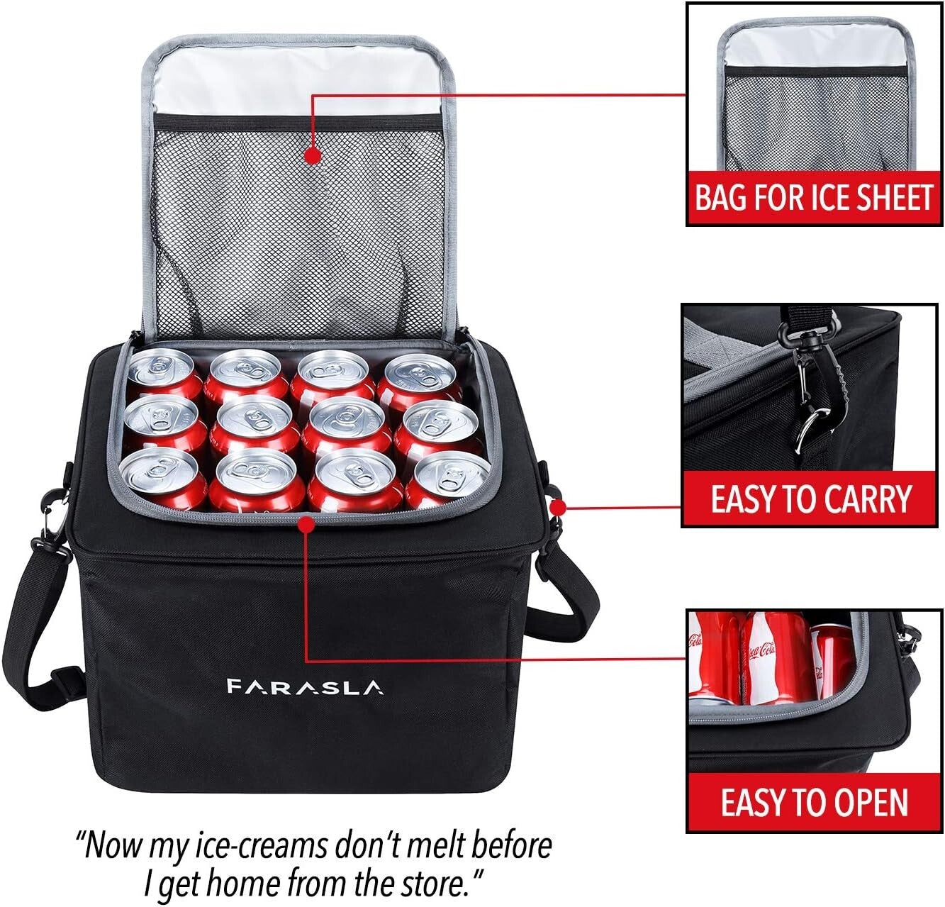 Durable Black Trunk Organizer with Adjustable Straps & Insulated Cooler Bag