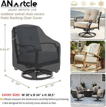 Load image into Gallery viewer, Secure-Fit Waterproof Swivel Patio Chair Covers, 2-Pack with Air Vents &amp; Straps