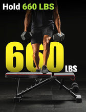 Load image into Gallery viewer, Portable Adjustable Weight Bench with Heavy-Duty Steel Frame for Home Workouts