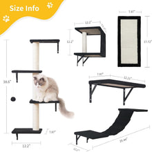 Load image into Gallery viewer, Durable Cat Wall Furniture - 5pcs Wooden Shelves, Bridge &amp; Scratcher for Cats