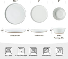 Load image into Gallery viewer, Elegant 12-Piece Stoneware Dinnerware Set for 4 - Scratch Resistant &amp; Microwa...