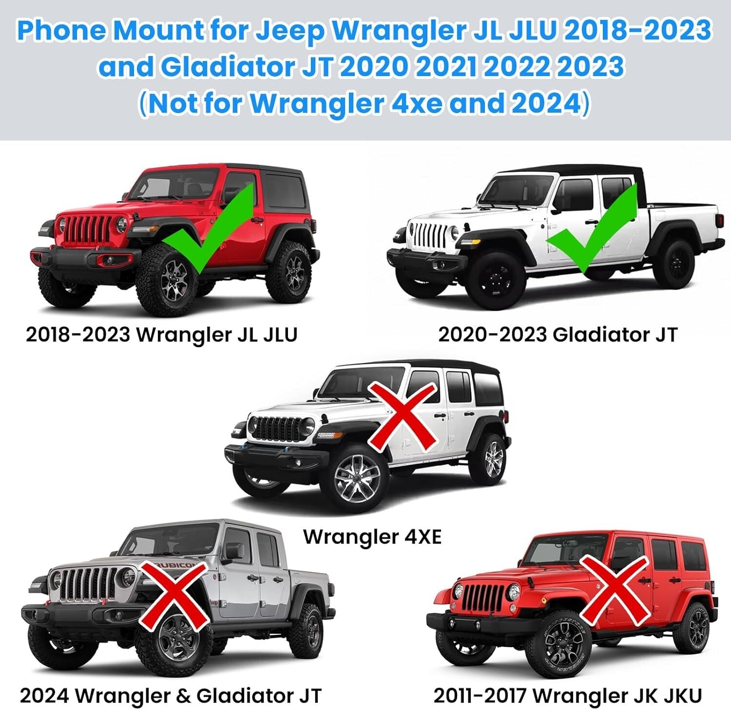 Secure 360° Phone Mount for Jeep Wrangler & Gladiator - Driver Side Convenience
