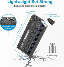 Load image into Gallery viewer, Professional 6-Channel Stereo Line Mixer with Dynamic Microphone Control
