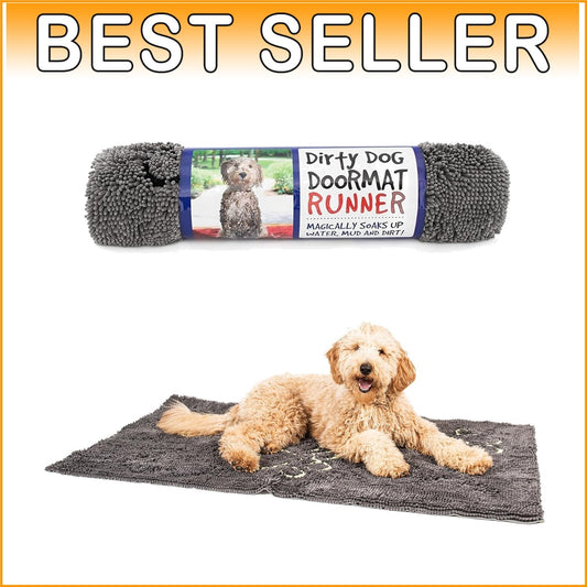 Luxurious Microfiber Dog Floor Runner - 60" x 30" Cool Grey, Absorbent & Soft