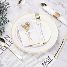 Load image into Gallery viewer, Complete Gold Plastic Dinnerware Set - 350PCS for Effortless Entertaining of 50