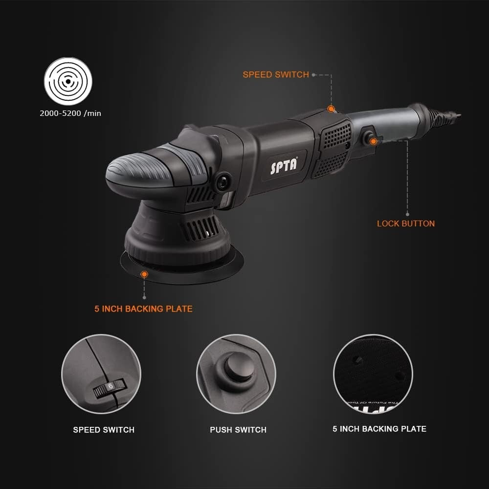 Complete Car Detailing Kit: 5-Inch Polisher, Pads & Accessories for All Surfaces