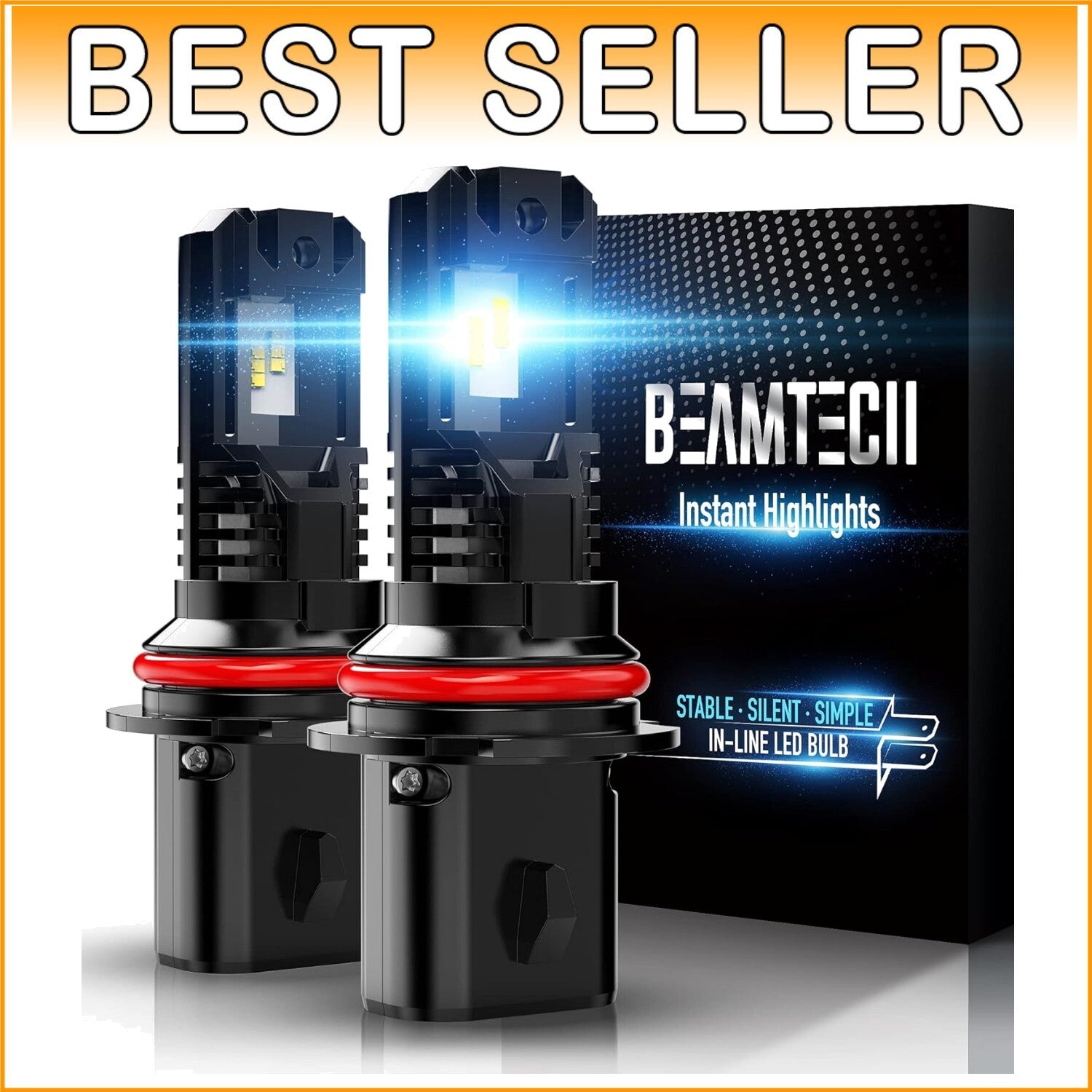 Fanless Design 9007 Powersports Fog Light Bulbs - Wider Visibility & Brightness