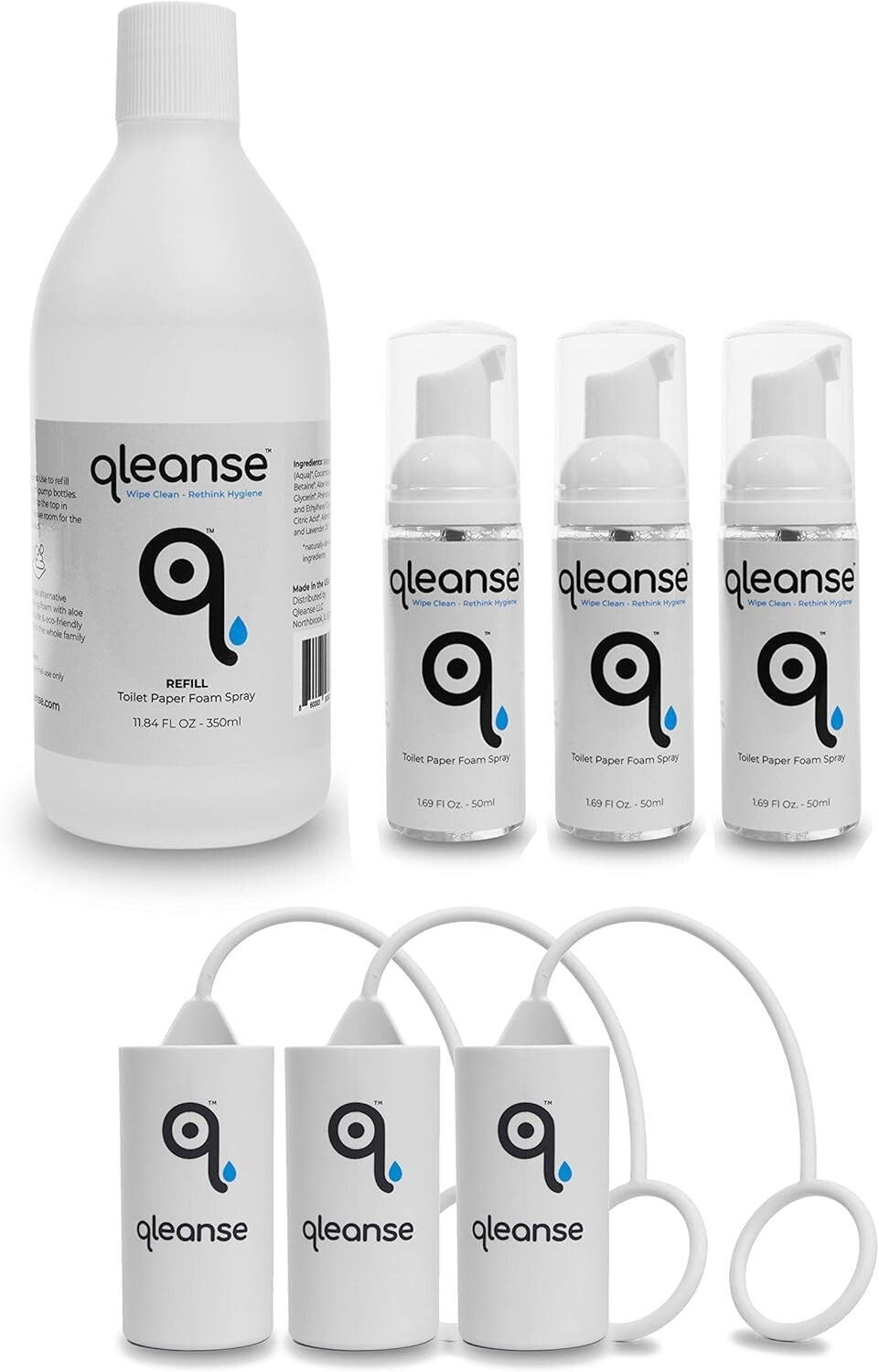 Biodegradable Toilet Cleaning Foam Spray Family Pack with Soothing Aloe Vera