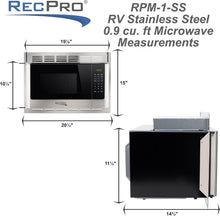 Load image into Gallery viewer, 900W RV Microwave with Trim Kit | 1.0 Cu. Ft. Stainless Steel Direct Replacement