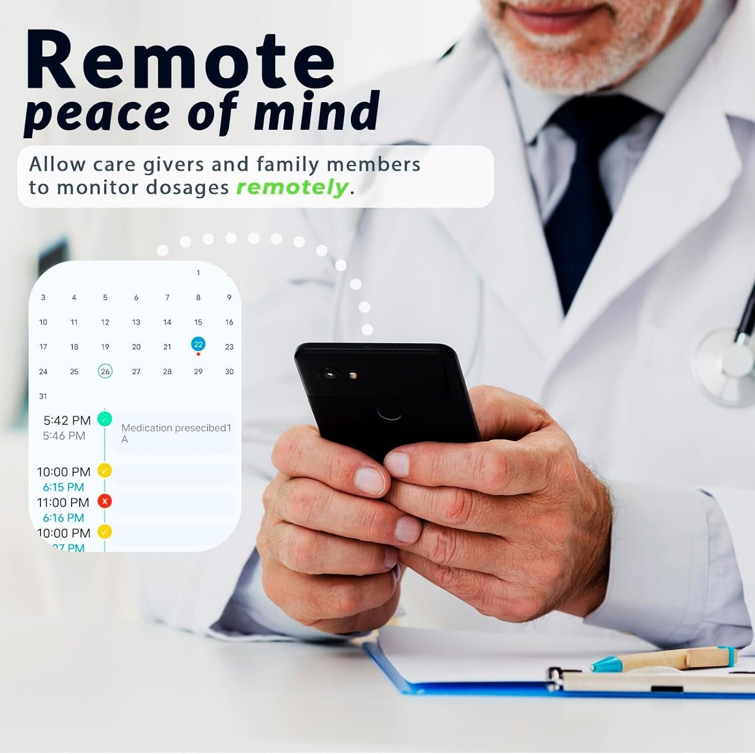 Automatic 28-Day Pill Dispenser with Lock & WiFi Monitoring - TimelyMed Solution