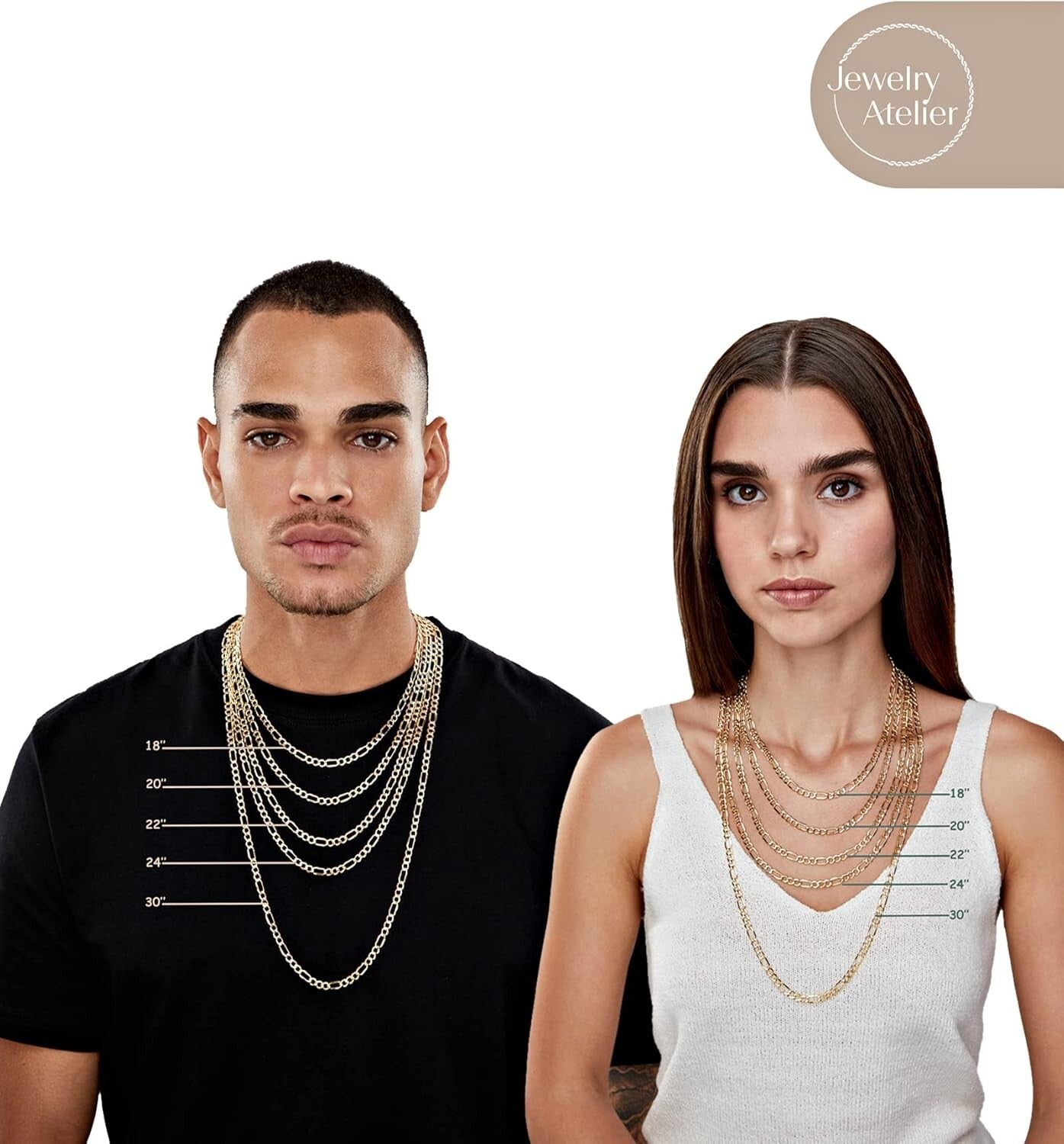 Customizable 14K Solid Yellow Gold Filled Necklaces - Multiple Widths Available