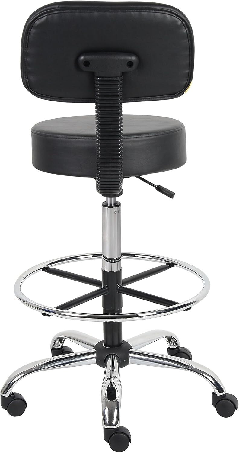 Comfort-Driven Medical Drafting Stool - Adjustable Height & Durable Vinyl Design