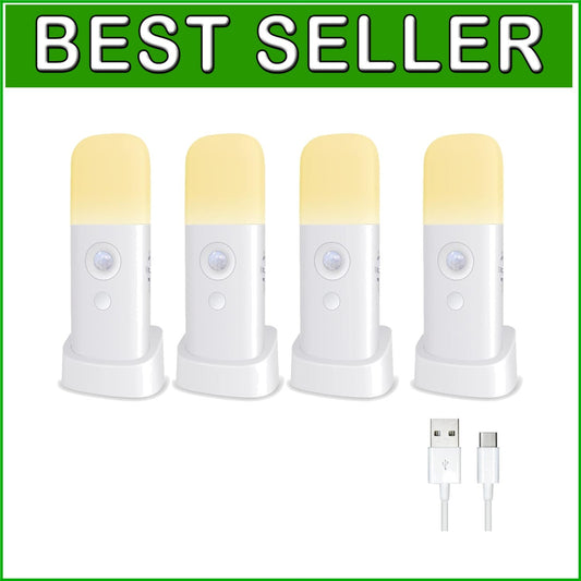 Art Deco Style Motion Sensor Night Lights - Adjustable Brightness & Indoor Use