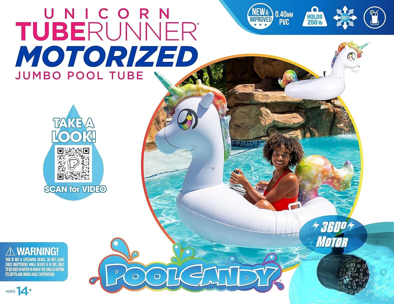 Durable 250 lb Capacity Motorized Unicorn Pool Float - Fun for Adults