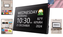 Load image into Gallery viewer, Sleek 10.1-Inch Digital Clock with Temperature &amp; Humidity - Perfect for Home