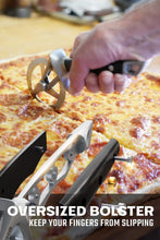 Load image into Gallery viewer, Professional Stainless Steel Pizza Cutter with Safety Thumb Guard &amp; Cover