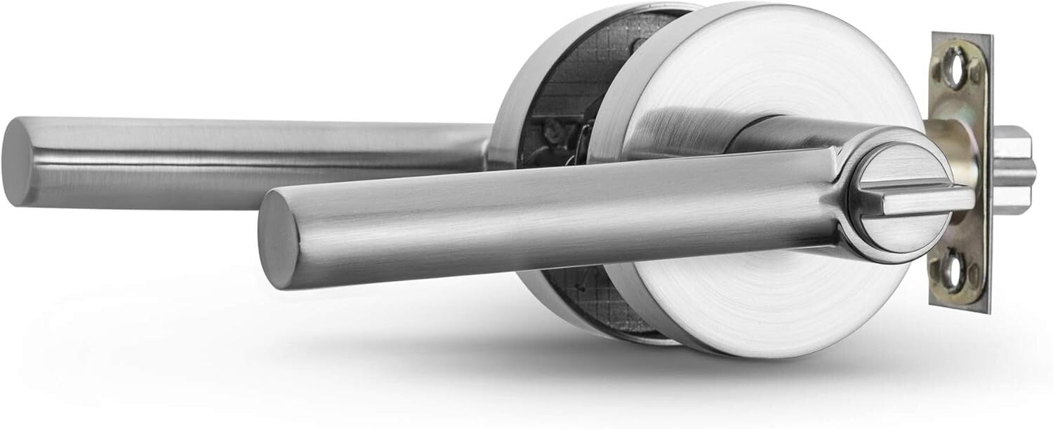 Elevate Your Space with Brushed Nickel Reversible Entry Lever Door Handle Set