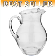 Load image into Gallery viewer, Napoli Clear Glass Beverage Pitcher – Perfect for Entertaining Up to 70 Ounces