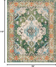 Load image into Gallery viewer, Bohemian Chic Area Rug 6'7" x 9'2" - Distressed Design, Kid &amp; Pet Friendly
