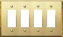 Load image into Gallery viewer, Gold Oversized Reflective Acrylic Decorator Wall Plate – 4-Gang 5.25" x 8.88"