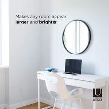 Load image into Gallery viewer, Large 24-Inch Round Mirror with Protective Rubber Frame for High-Traffic Areas
