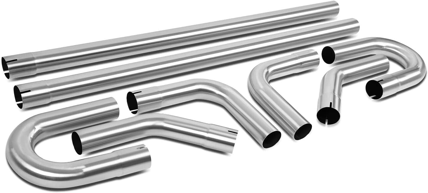 DIY Custom 8-Piece Stainless Steel Exhaust Tubing Kit - Universal Fit, Durable