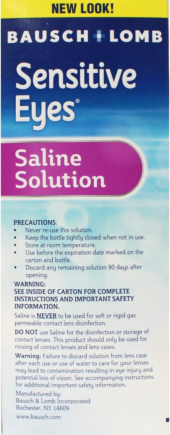 Extra Gentle pH-Balanced Sensitive Eyes Saline Solution - 12-Ounce Size, 6 Pack