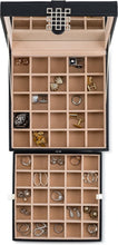 Load image into Gallery viewer, Modern 50-Compartment Jewelry Box with Mirror - Perfect for Earrings &amp; Rings