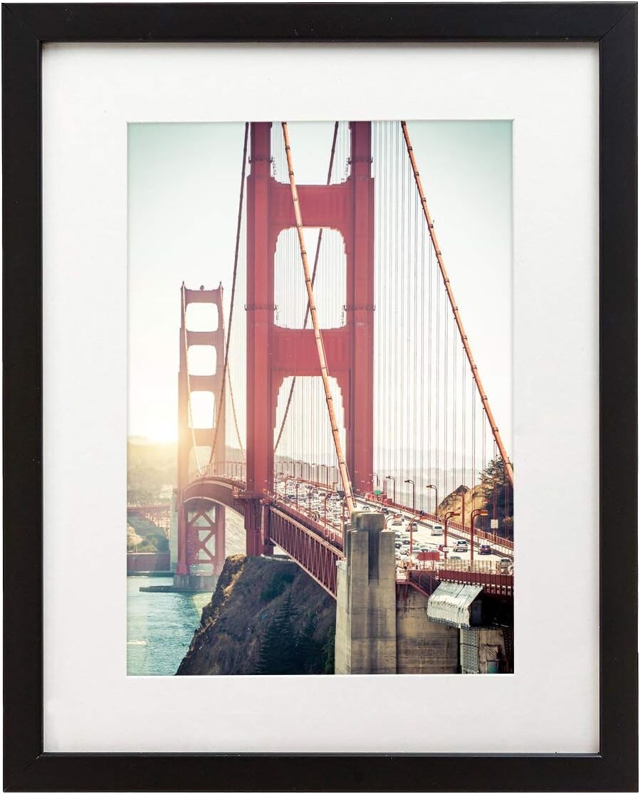 Elegant 11x14 Picture Frame Set of 4 with Shatter-Resistant Glass in Black