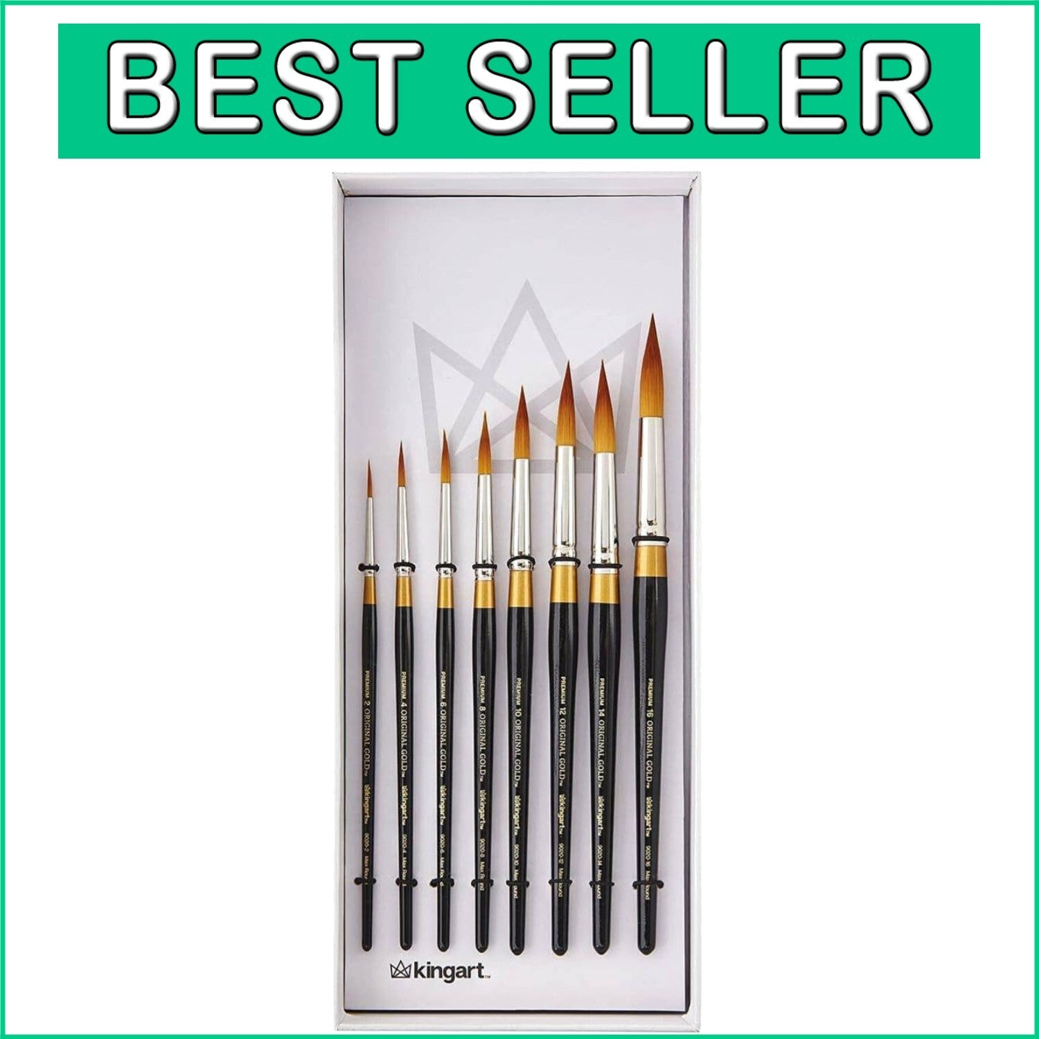 Deluxe Golden Taklon Multimedia Brush Set - Sizes 2-16 for Versatile Painting
