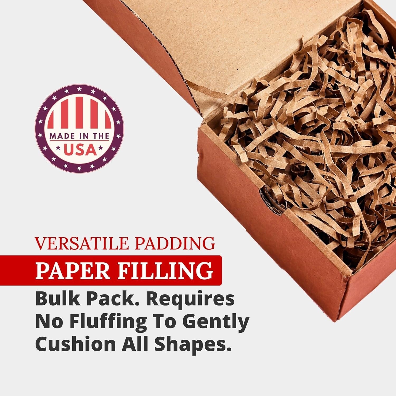 Versatile 10 lb. Kraft Crinkle Cut Paper - Ideal for Shipping and Gift Wrapping