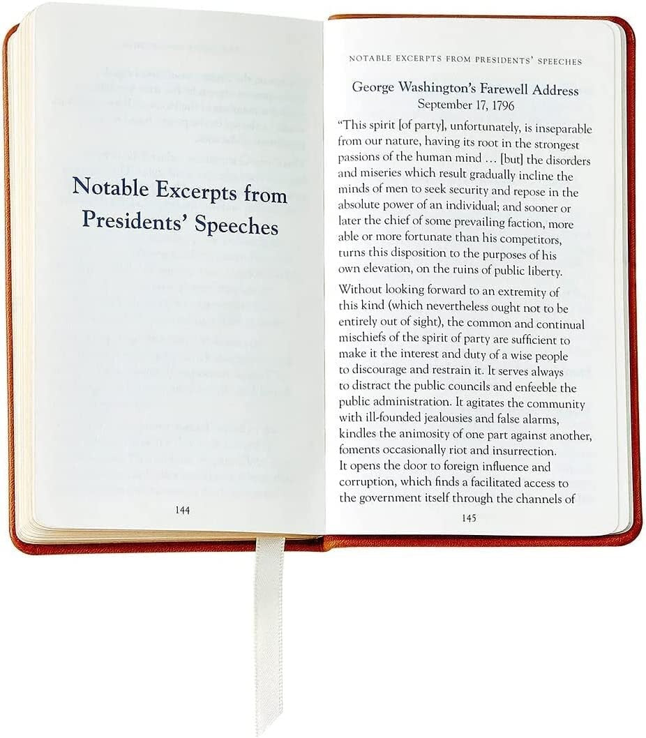 Elegant U.S. Constitution Book in Full-Grain Calfskin Leather | Gift-Ready Box